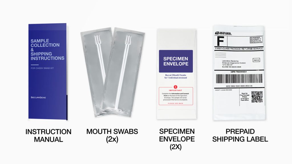 DNA Cousin Home Collection Kit Buccal Mouth Swab Supplies